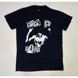 Mckoy Deluxxe Born To Rage Graphic T-shirt Men Medium Black Short Sleeve Music